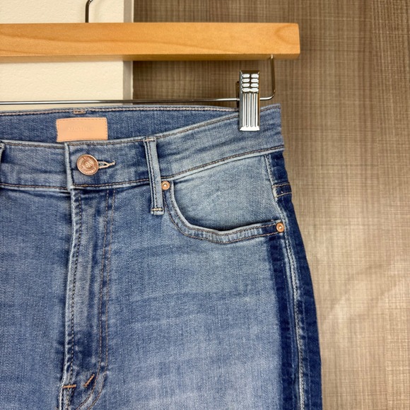 Mother Stunner Zip Ankle Step Fray Jeans Light Kitty Racer - Picture 6 of 13